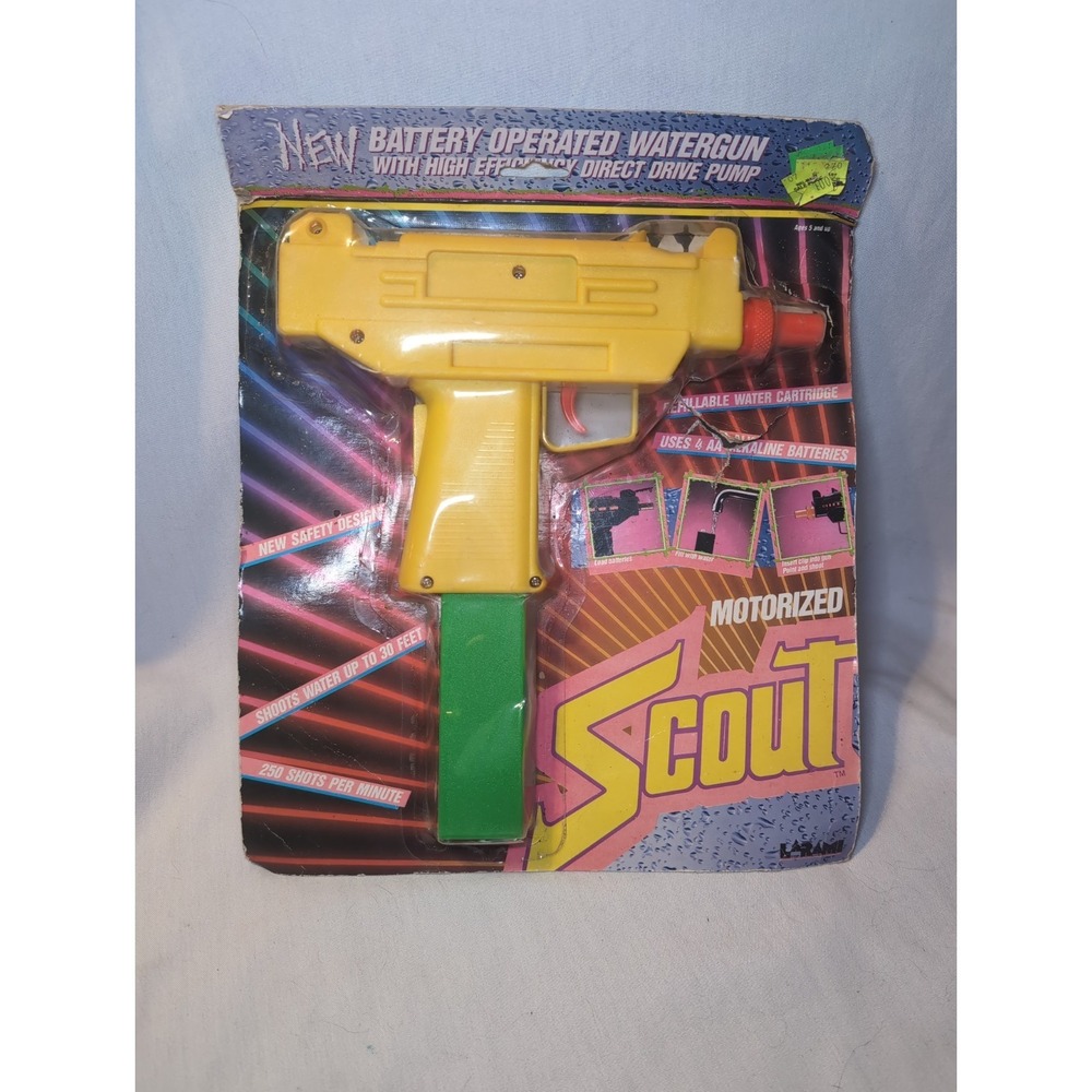 RARE 1988 Larami Motorized Scout Uzi Water Gun! NOS!